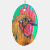 Colorful Rooster Keramisch Ornament (Links)