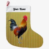 Colorful Rooster Kerstmis Stocking Grote Kerstsok (Voorkant)