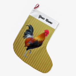 Colorful Rooster Kerstmis Stocking Grote Kerstsok