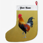 Colorful Rooster Kerstmis Stocking Grote Kerstsok (Achterkant)