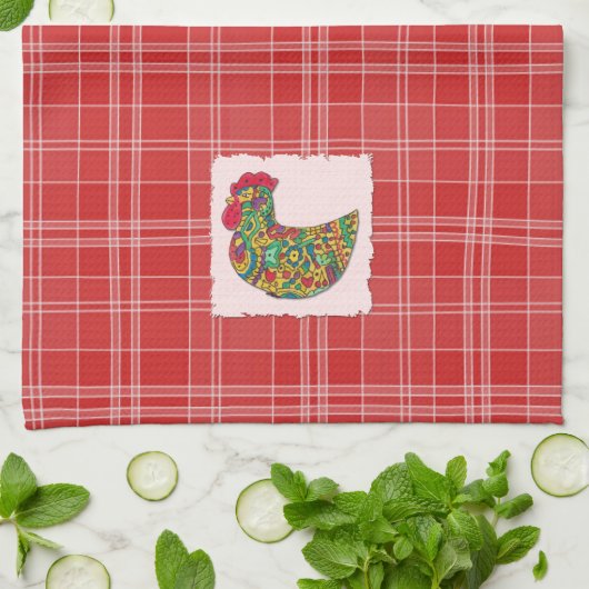 Colorful Rooster Kitchen Towel Theedoek (Gevouwen)