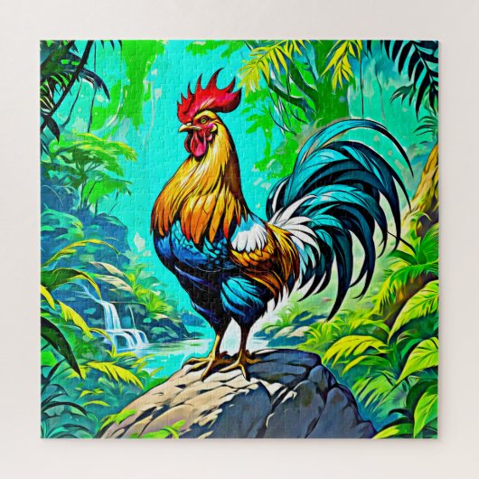 Colorful Rooster Legpuzzel (Verticaal)