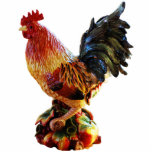 Colorful Rooster Staand Fotobeeldje<br><div class="desc">Fun home decor - een kleurrijke rooster.</div>