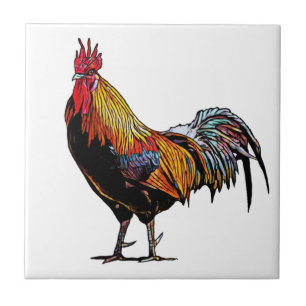 Colorful Rooster Tegeltje