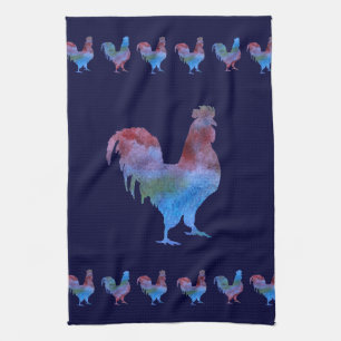 Colorful Roosters Theedoek