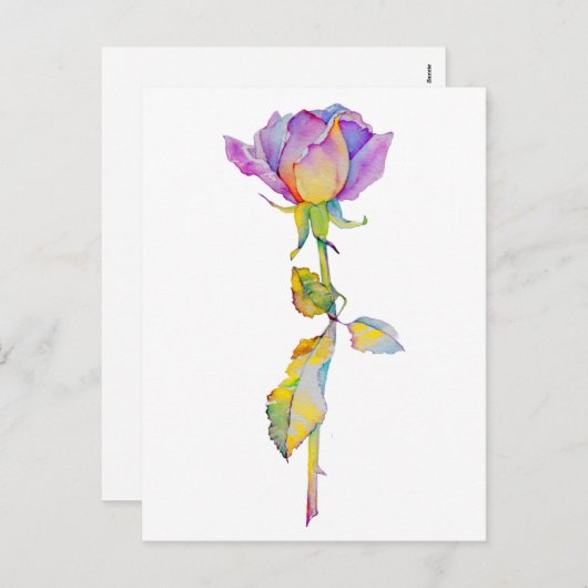 Colorful Rose Anytime Card Feestdagenkaart (Voorkant / Achterkant)
