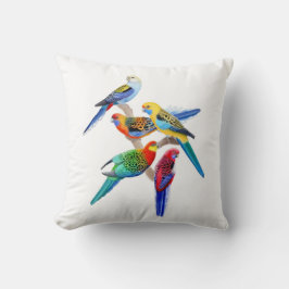 Colorful Rosella Parrots Pillow Kussen
