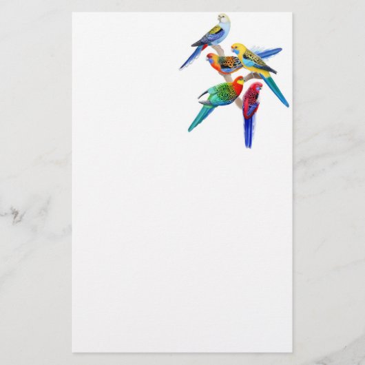 Colorful Rosella Parrots Stationery Briefpapier (Voorkant)