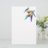 Colorful Rosella Parrots Stationery Briefpapier (Staand voorkant)