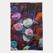 Colorful Roses Artsy Kitchen Towel Theedoek (Verticaal)