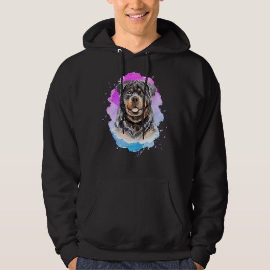 Colorful Rottweiler Dog Hoodie (Voorkant)