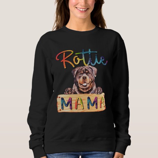 Colorful Rottweiler Rottie Mama  Dog Mom Trui (Voorkant)
