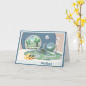 Colorful Round Room "Hallo"-kaart Kaart (Gele Bloem)