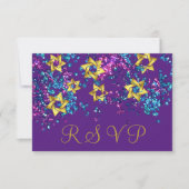 Colorful RSVP Gold Star Glittery Confetti (Voorkant)