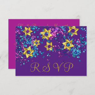 Colorful RSVP Gold Star Glittery Confetti