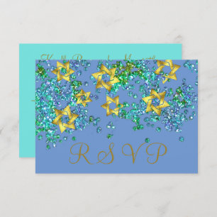 Colorful RSVP Gold Star Glittery Confetti