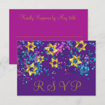 Colorful RSVP Gold Star Glittery Confetti