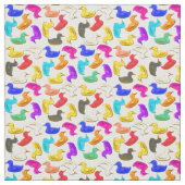 Colorful Rubber Ducks Fabric Stof (Swatch)