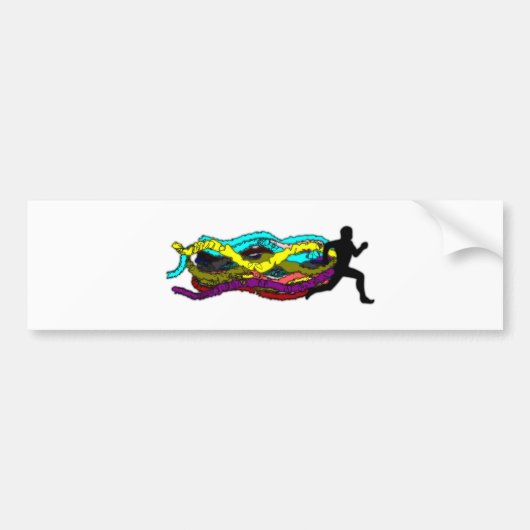 Colorful Running Bumpersticker (Voorkant)
