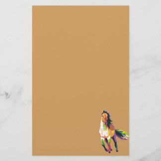 Colorful Running Horse Stallion Equestrian Briefpapier