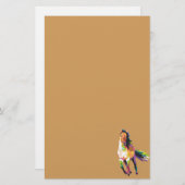 Colorful Running Horse Stallion Equestrian Briefpapier (Voorkant / Achterkant)