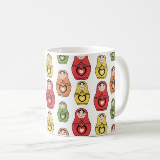 Colorful Russian Dolls Pattern Koffiemok (Voorkant rechts)