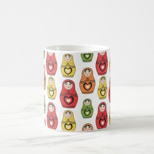 Colorful Russian Dolls Pattern Koffiemok (Center)