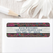 Colorful Rustic Brick Wall Texture Etiket (Insitu)