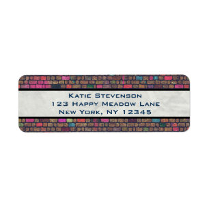 Colorful Rustic Brick Wall Texture Etiket