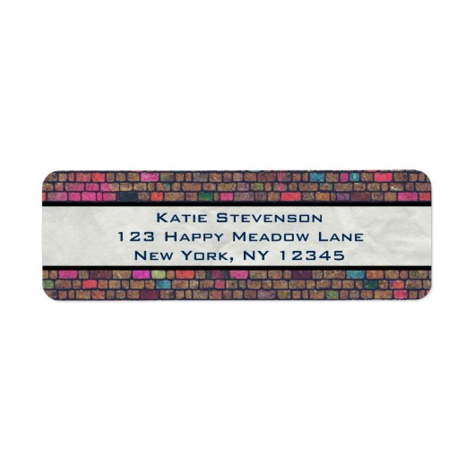 Colorful Rustic Brick Wall Texture Etiket (Voorkant)