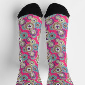 Colorful rustic floral pattern retro  sokken (Top)