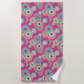 Colorful rustic floral pattern retro  strandlaken (Voorkant)