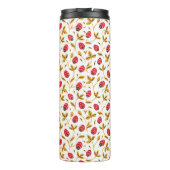 Colorful Rustic Folk Art Berry Pattern Monogram Thermosbeker (Achterkant)