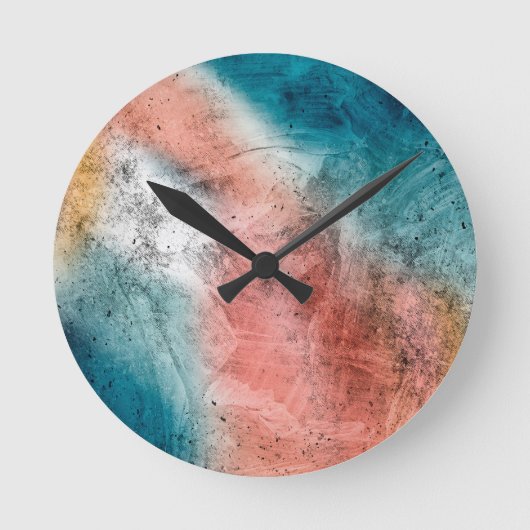 Colorful Rustic Metal Textures Ronde Klok (Voorkant)