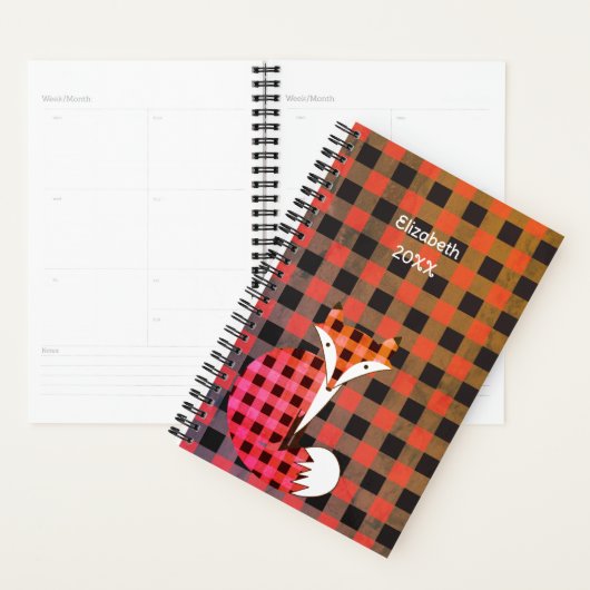 Colorful Rustic Plaid Name Year Planner (Display)