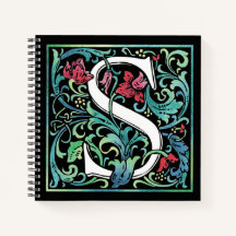Colorful S Monogram spiral notebook