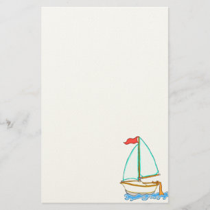 Colorful Sailboat 1 Stationery Briefpapier