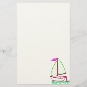 Colorful Sailboat 2 Stationery Briefpapier