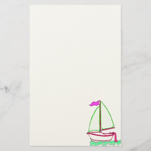Colorful Sailboat 2 Stationery Briefpapier (Voorkant)