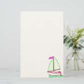 Colorful Sailboat 2 Stationery Briefpapier (Staand voorkant)