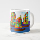 Colorful Sailboat Coffee Mok (Voorkant rechts)