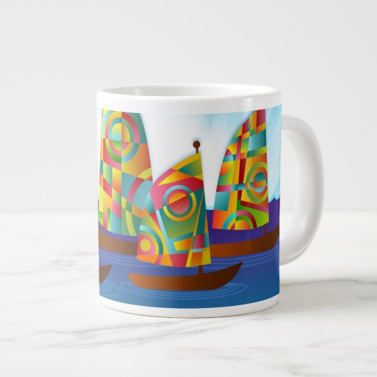 Colorful Sailboat Coffee Mok (Voorkant rechts)