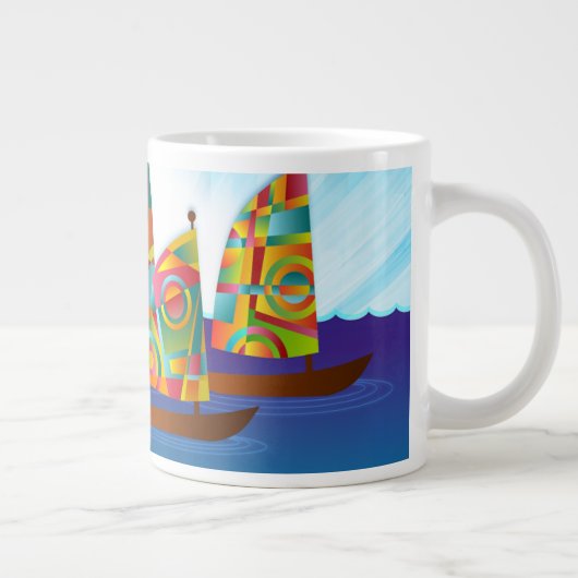 Colorful Sailboat Coffee Mok (Rechts)