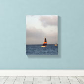 Colorful Sailboot Canvas Afdruk (Insitu (Houten vloer))