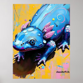 Colorful Salamander Wall Art – Endangered Amphibia Poster