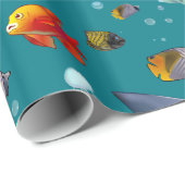 Colorful Saltwater Fish Cartoon Cadeaupapier (Rol Hoek)