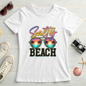 Colorful Salty Beach Sunglasses; Summer Vacation T-shirt