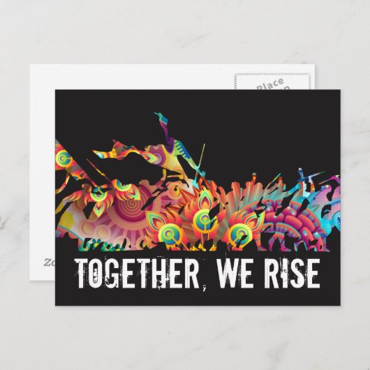 Colorful Samen We verhogen het Briefkaart (Voorkant / Achterkant)