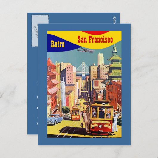 COLORFUL SAN FRANCISCO STYLIZED RETRO BRIEFKAART P (Voorkant / Achterkant)