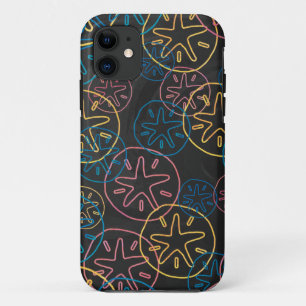 Colorful Sand Dollar Patroon op zwart Case-Mate iPhone Case